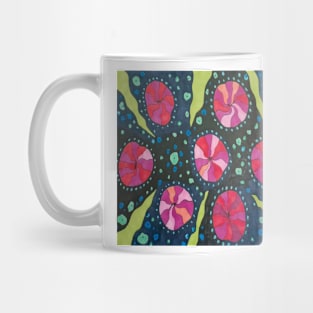 Pink Cosmic Art on Black Mug